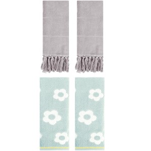 REGALWOVEN 4 Pcs Cotton Bathroom Decorative Hand Towel 14" x 30" - 1 of 4