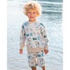 Deux par Deux Boy Printed Pullover Sweatshirt Beige Palm Tree and Teal - 2 of 4
