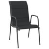 vidaXL Patio Chairs  Steel and Textilene Black - 3 of 4