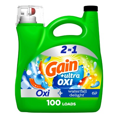 Gain Waterfall Ultra Oxi HE Compatible Liquid Laundry Detergent Soap