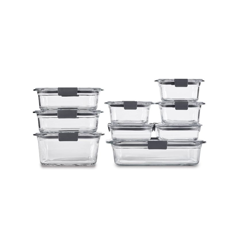 Rubbermaid Brilliance 18pc Glass Food Storage Container Set, 1 of 8