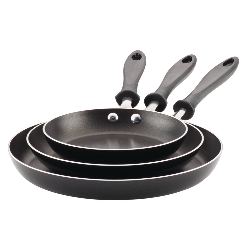 Farberware Reliance 3pc Aluminum Nonstick Frying Pan Set Black