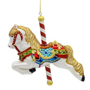 Kurt Adler 6-Inch Bellissimo Glass Carousel Horse Ornament - 1 of 4