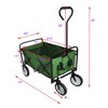 FURNIinspire Wheelbarrows And Lawn Carts Multi-Purpose Outdoor Utility Cart, Folding Garden Wagon For Beach, Camping, Shopping, Green, 37“*20"*45" - 3 of 4
