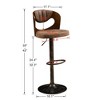 VECELO Swivel Bar Stools Height Adjustable Wooden Barstools, Set of 2 Seats - image 2 of 4