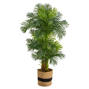 Nearly Natural 6-ft Hawaii Artificial Palm Tree in Handmade Natural Cotton Planter - 1 of 4