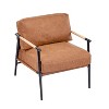 NicBex Modern Accent Chair 27.56" Plush Cushion Seat, Minimalist Metal Frame & Wooden Armrests, Cozy Living Room, Bedroom, Office Chair - 2 of 4