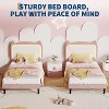 Twin Princess Bed for Kids with Cat Headboard, Lights & Storage - Velvet Platform Bed, No Box Spring - 3 of 4