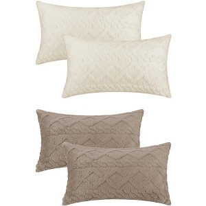 Unique Bargains 4 Pcs Solid Geometric Short Plush Throw Soft Throw Pillow Covers - 1 of 4