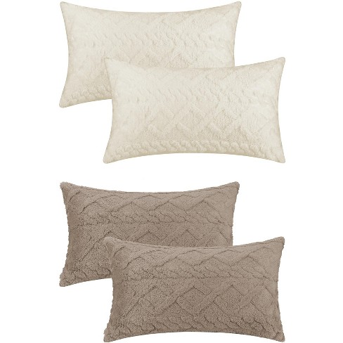 Unique Bargains 4 Pcs Solid Geometric Short Plush Throw Soft Throw Pillow Covers - image 1 of 4