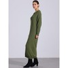 Allegra K Women's Long Sleeve Buttons Crew Neck Knitted Midi Sweater Dress - 3 of 4
