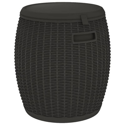 Black Wicker Polypropylene 4-in-1 Patio Deck Box