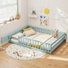 Costway Full Size Floor Bed with Full Length Safety Guardrails & Door for Boys, Girls Pink/Mint Sky/Icy Aqua/Gray/White/Natural - 2 of 4