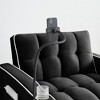 Velvet Foldable Sofa Bed with Adjustable Back, Pull-Out Bed & USB Port - 4 of 4