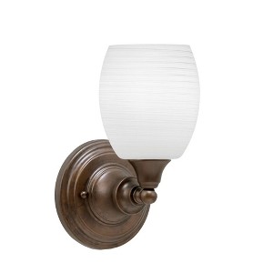 Toltec Lighting Any 1 - Light Sconce in  Bronze with 5" White Linen  Shade - 1 of 1