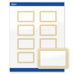Avery 2" x 3" Labels, Gold Multi-Lined Border, 80 ct - 1 of 4