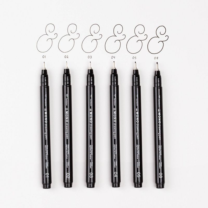 6ct MONO Drawing Pens Black - Tombow, 3 of 15