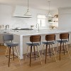 Bekrvio 26"/29" Mid-Century Modern Swivel Bar Stools Set of 1/2/3/4- Faux Leather Upholstered with Back and Bent Wood Legs,Ideal for Kitchen Island - 2 of 4