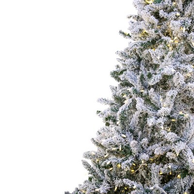 9' Snowy Hudson Pine Pre-Lit Artificial Christmas Tree with Warm White LED Lights