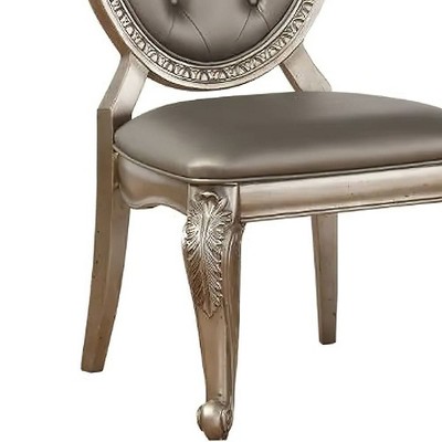 Northville Gray Faux Leather and Wood High Back Side Chair