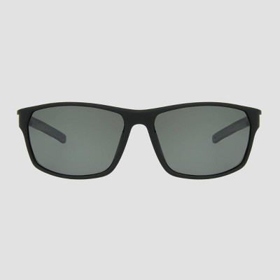 Men's Rectangle Sunglasses with Mirrored Polarized Lenses - All in Motion™ Black