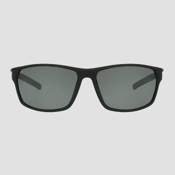 Men's Rectangle Sunglasses with Mirrored Polarized Lenses - All In Motion™ Black