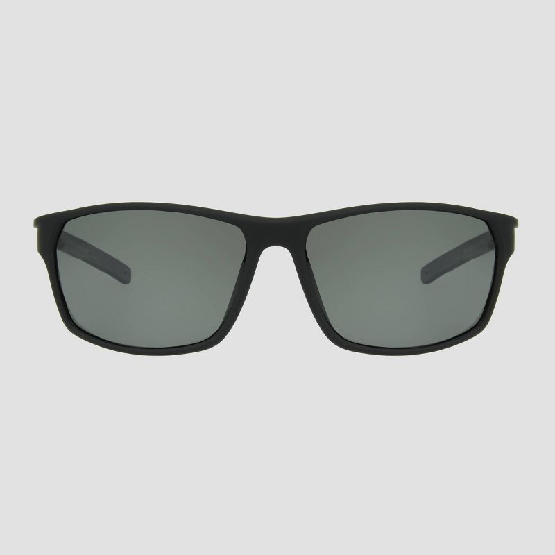 Men&#39;s Rectangle Sunglasses with Mirrored Polarized Lenses - All In Motion&#8482; Black, 1 of 4