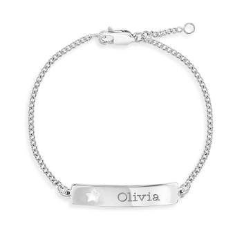 Girls' Star Cutout Tag ID Bracelet Sterling Silver - In Season Jewelry