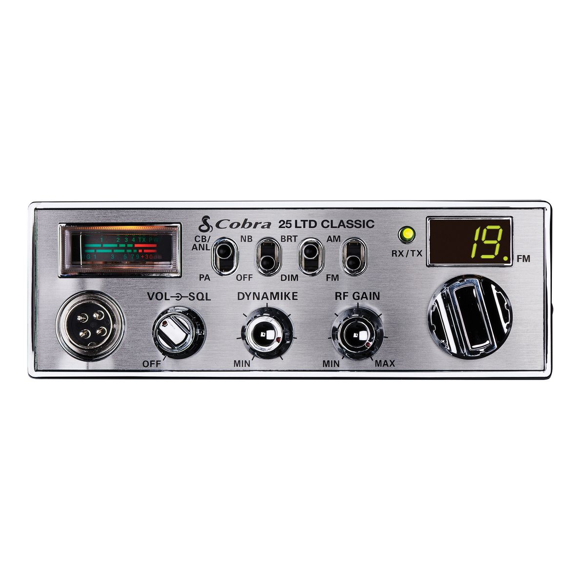 Cobra® 40-Channel AM/FM Compact Professional CB Radio with Microphone, Chrome Face, 25 LTD® Classic - thumbnail 7