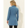 Allegra K Women's Elegant Notched Lapel Double Breasted Long Sleeve Winter Overcoat - 4 of 4