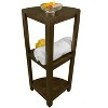 DecoTeak® SnazzyCorner® 33" Teak Wood 3-Tier Corner Shelf in Woodland Brown Finish - 4 of 4