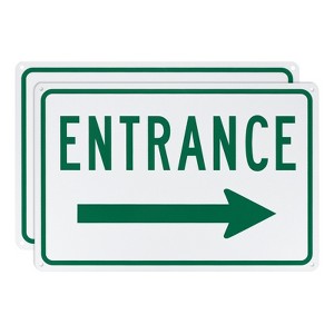 Unique Bargains Aluminum Reflective Rust-Free Waterproof Right Arrow Entrance Signs 2 Pcs - 1 of 4