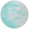 Aqua Ivory And Teal Blue Abstract Washable Indoor Outdoor Area Rug - 4 of 4