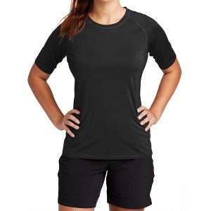 Mafoose Women's Stretchable UV Pro Rashguard Short Sleeve Quick-Dry T-shirt Black L - 1 of 4