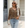Women's 3/4 Sleeve V-Neck Casual Top Soft Basic Tees Loose Fit Blouse Shirts Business Work - 2 of 4