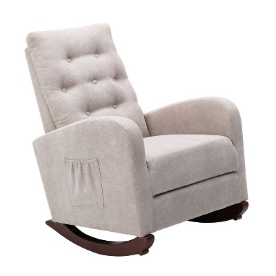 Nicbex Velvet Glider Rocking Chair,upholstered Nursery Rocking Chairs ...