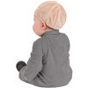 HalloweenCostumes.com 3-6 Months   Infant Evil Suit Halloween Costume, Evil Gray Outfit with Bald Hat for Babies, Funny Villan Suit, Gray/Brown - 2 of 2
