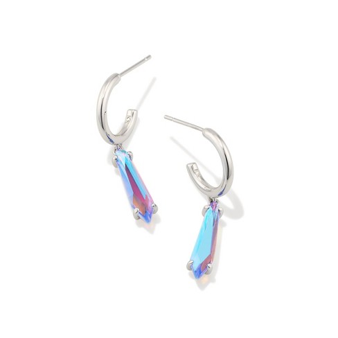 Kendra Scott Indie Hoop Earrings - Silver/cerulean Dichroic : Target