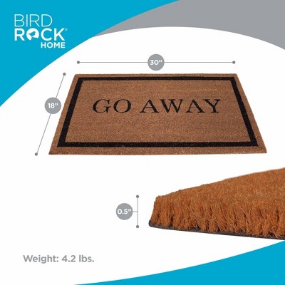 Go Away Black and Natural Coir Outdoor Door Mat