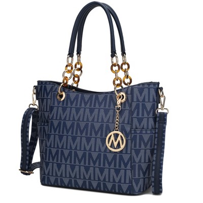 MKF Collection Kissaten Milan “M” Signature Tote Faux Leather Shoulder Bag for Women by Mia K