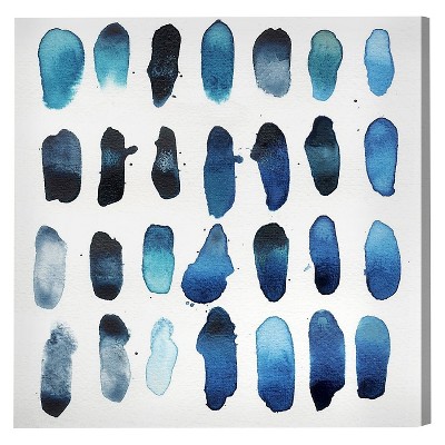 20" x 20" Drops of Serenity Abstract Unframed Canvas Wall Art in Blue - Oliver Gal: Modern Style, Digital Art Medium, Vertical Orientation