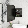 21"x34" Rectangle Mirrored Medicine Cabinet Arched Recessed Medicine Cabinet With Mirror And LED,Bathroom Mirror-The Pop Home - 3 of 4