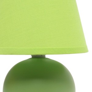 8.66" Petite Ceramic Orb Base Bedside Table Desk Lamp with Matching Tapered Drum Fabric Shade - Creekwood Home - 1 of 4