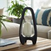 Decorative Glass Lantern Candle Holder with Wood Handle - Stylish Pillar Candlestick Holder for Table Centerpiece or Living Room Decor - 15", Black - 3 of 4