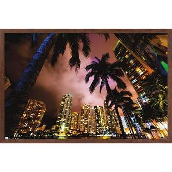 Trends International Cityscapes - Miami, Florida Framed Wall Poster Prints