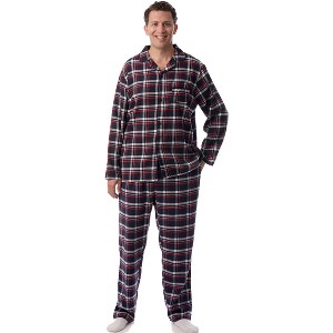 #followme Mens Plaid Button Front Flannel Pajamas Set / Winter Pajamas - 1 of 2