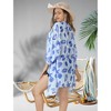 HAPPY BAY Women's Open Front Summer Tropical Beach Loose Casual Duster Tops Beachwear Duster Cardigan Cover Up Dusters for Women L-XL Blue, Starfish - 3 of 4