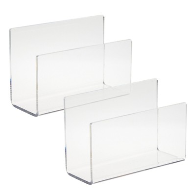 Juvale 2 Pack Clear Acrylic Mail Organizer, Office Letter Paper Holder for Desk, Mail Sorter, 6 x 4 x 2.5 in