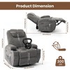 Recliner Chair with Massage & Heat, 360° Swivel Manual Recliner with Cup Holders, Side Pocket - 3 of 4