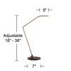 Possini Euro Design Magnum Modern Desk Lamp 36" Tall French Bronze Brown Metal LED Adjustable for Bedroom Living Room Bedside Nightstand Office House - 4 of 4